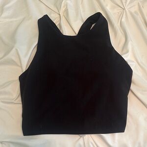 Black athleta workout top with built in bra (removable)